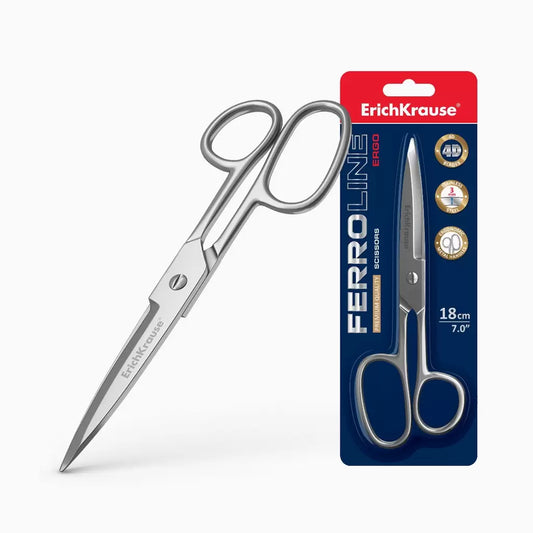 Tesoura ErichKrause Ferro – Aço Inoxidável – Vários Tamanhos (6 unidades)