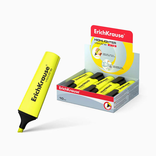 Marcador Fluorescente ErichKrause Visioline V-12 – Pack 10 Unidades