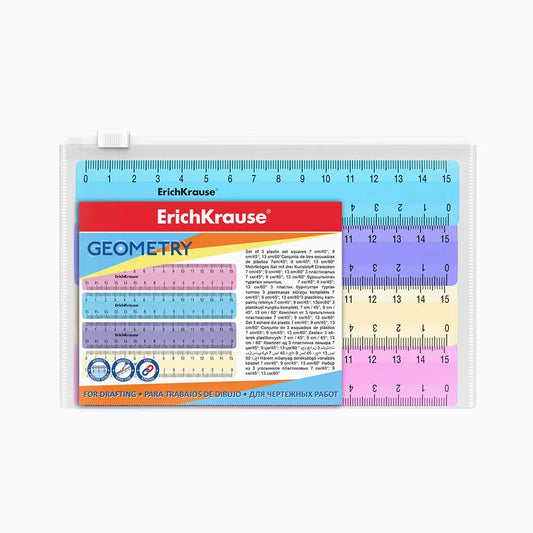 Set de 4 Réguas ErichKrause Pastel – 15 cm – Sortido (20 sets)