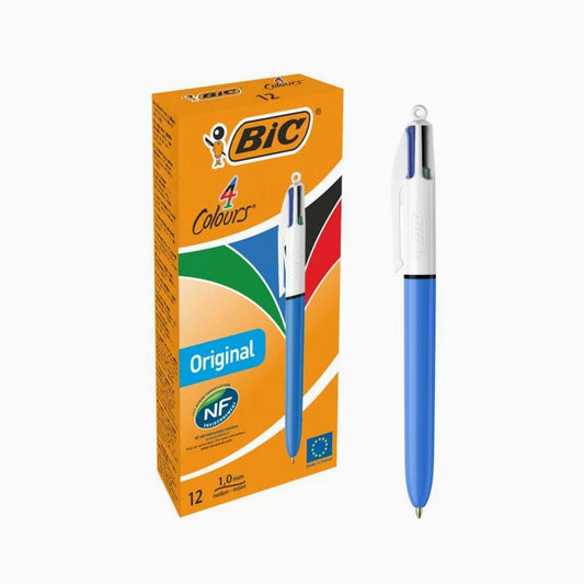 Esferográfica BIC 4 Colours – Azul / Preto / Verde / Vermelho (caixa de 12 unidades)