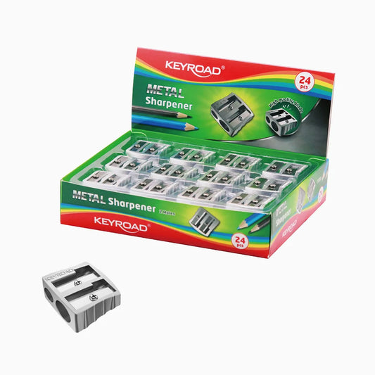 Apara-Lápis Duplo de Metal – Keyroad (24 Unidades)