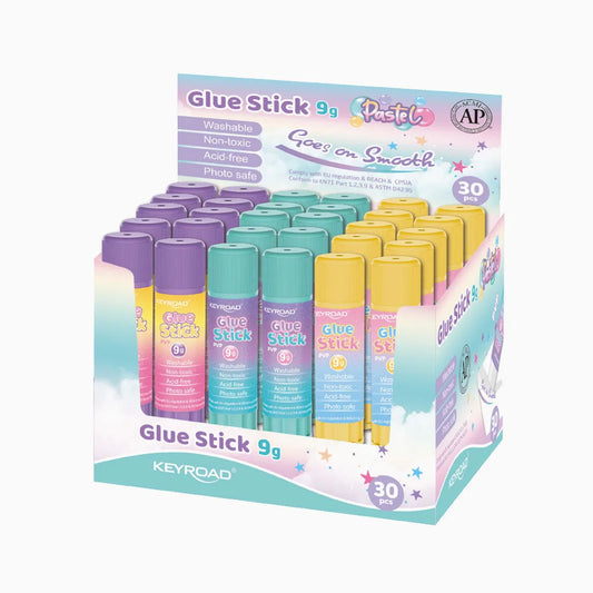 Stick de Cola Keyroad Pastel – 9 g – Pack 30 Unidades