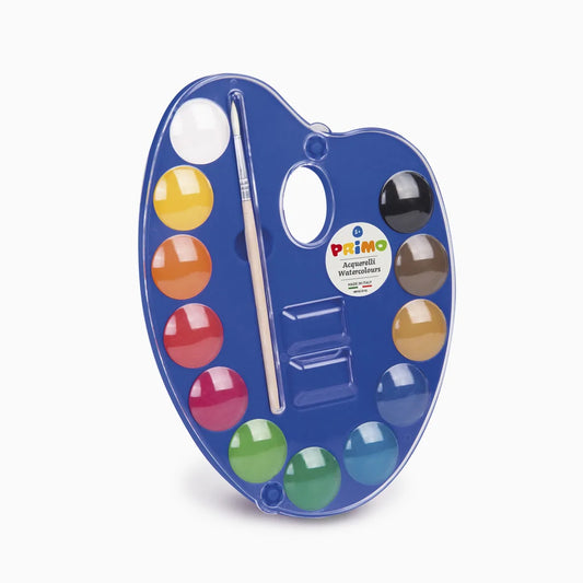 Aguarelas com Paleta Primo Ø25 mm + Pincel – 12 Cores | Vendido por 6