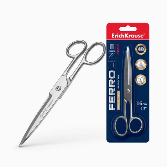 Tesoura ErichKrause Ferro – Aço Inoxidável – Vários Tamanhos (6 unidades)