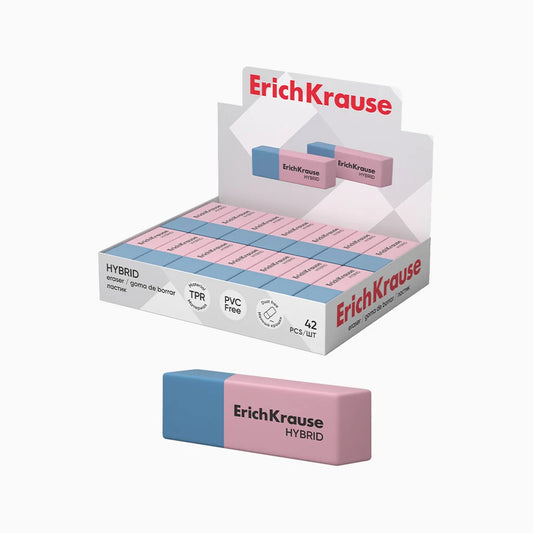 Borracha Mista ErichKrause Hybrid – Azul & Rosa – Pack 42 Unidades