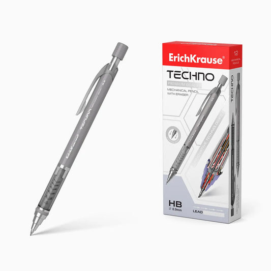 Lapiseira com Borracha ErichKrause Techno – 0,9 mm (12 unidades)