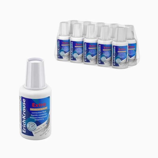 Corrector Fluido ErichKrause Extra 20ml – Pack 10 Unidades
