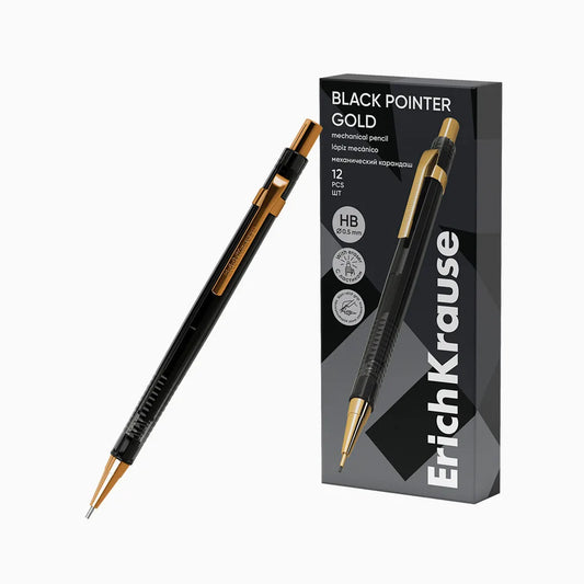 Lapiseira ErichKrause Black Pointer Gold – 0,5 mm – Pack 12 Unidades