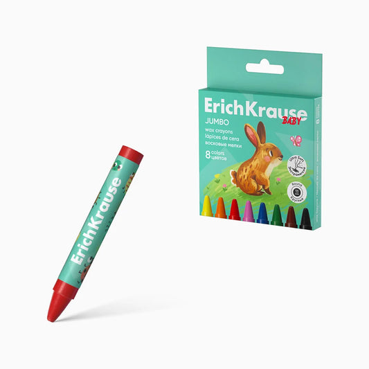 Lápis de Cera ErichKrause Baby Jumbo – Pack 8 ou 12 pcs (vendido por 6 conjuntos)