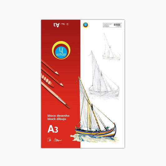 Caderno de Desenho 4School A4/A3 120 g/m²