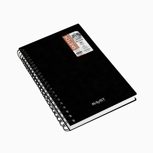 Sketch Book Capa Dura Espiral MayArt – A3+ / A4+ / A5+ – 110 g/m² (60 Folhas)