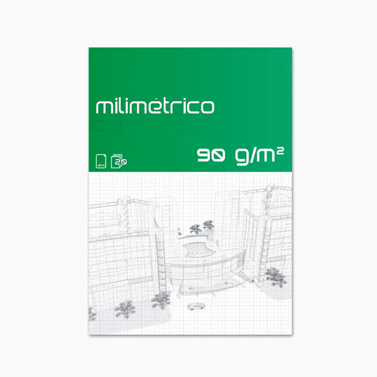 Bloco de Papel Milimétrico 4School A4 90 g/m² (10x 20 Folhas)
