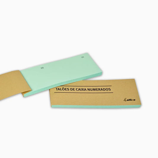 Blocos de Talão de Caixa Numerados 100 Folhas Verdes (Pack 20)