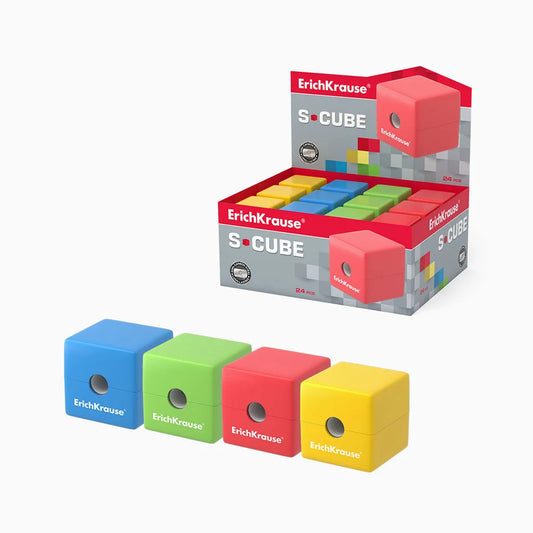 Apara-Lápis com Depósito ErichKrause S-Cube – Pack 24 Unidades